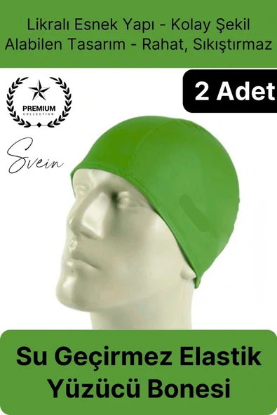 2'li Her Saça Uygun Su Geçirmez Bez Bone Likralı Yüzücü Deniz Havuz Elastik Unisex Kulak Korumalı