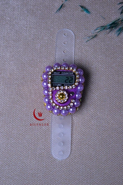 Boncuklu Taşlı Zikirmatik Mor - Resim 3