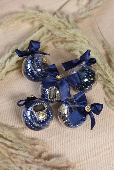 Hediyelik Mevlitlik Tesbih ve Zikirmatik Set 10 Adet Lacivert - Resim 3