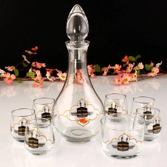 Kabe Desenli 8 Parça Zemzem ve Şerbet Takımı ürün görseli 1