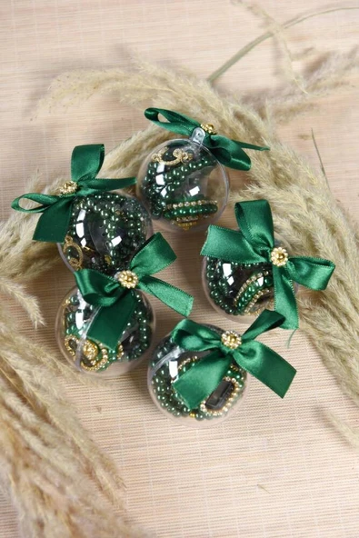 Hediyelik Mevlitlik Tesbih ve Zikirmatik Set 20 Adet Yeşil - Resim 3