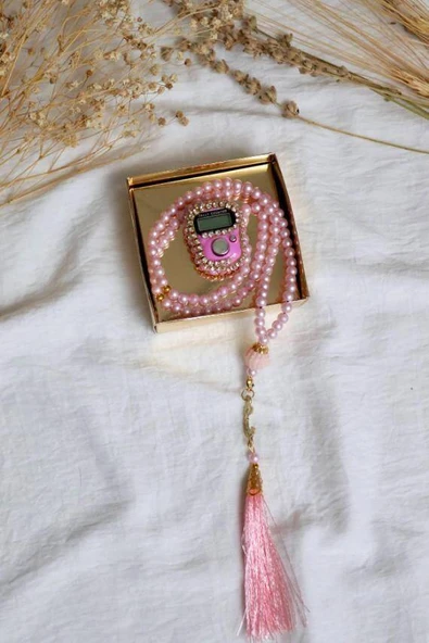 Taşlı Zikirmatik ve İnci Tesbih Seti 100 Adet - Resim 4