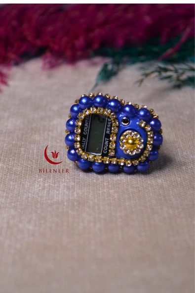 Boncuklu Taşlı Zikirmatik Lacivert - Resim 4
