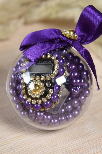 Hediyelik Mevlitlik Tesbih ve Zikirmatik Set 5 Adet Mor ürün görseli