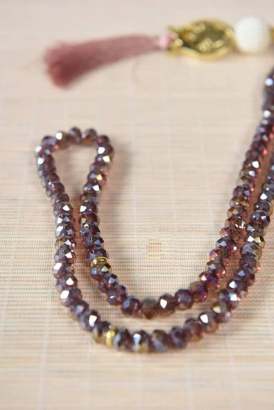 Laleli 99lu Kristal Tesbih Gül Kurusu - Resim 3