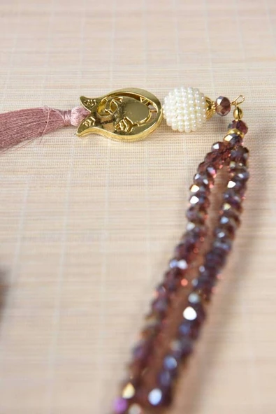 Laleli 99lu Kristal Tesbih Gül Kurusu ürün görseli