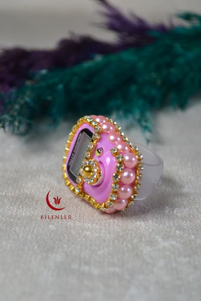 Boncuklu Taşlı Zikirmatik Pembe - Resim 3