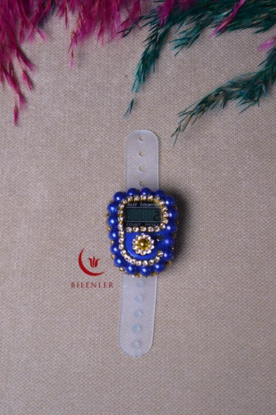 Boncuklu Taşlı Zikirmatik Lacivert - Resim 2