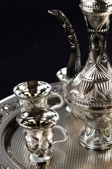 Hediyelik Sunumluk Gümüş Zemzem Takımı - 8 Parça - Resim 2