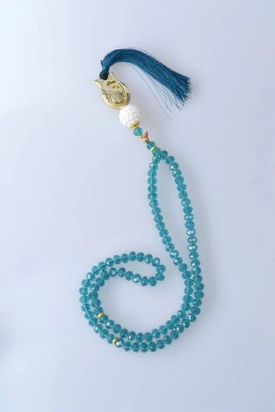 Laleli 99’lu Kristal Tesbih Mavi - Resim 2