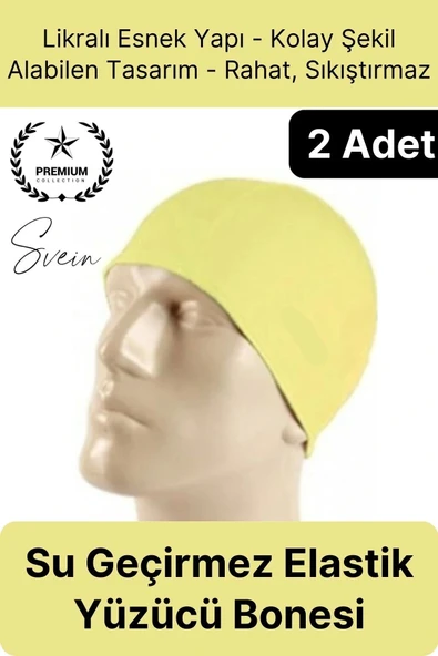 2'li Her Saça Uygun Su Geçirmez Bez Bone Likralı Yüzücü Deniz Havuz Elastik Unisex Kulak Korumalı