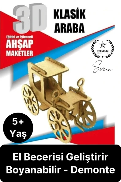 Özel Üretim 3 Boyutlu Minyatür Ham Ahşap Maket Boyanabilir Eğitici Öğretici Motor Beceri Hobi Oyun