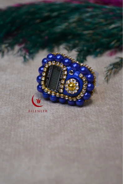 Boncuklu Taşlı Zikirmatik Lacivert - Resim 3