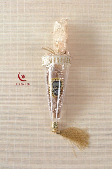 Mevlitlik Hediyelik Külah Kutuda İnci Tesbih ve Zikirmatik Seti Gold ürün görseli