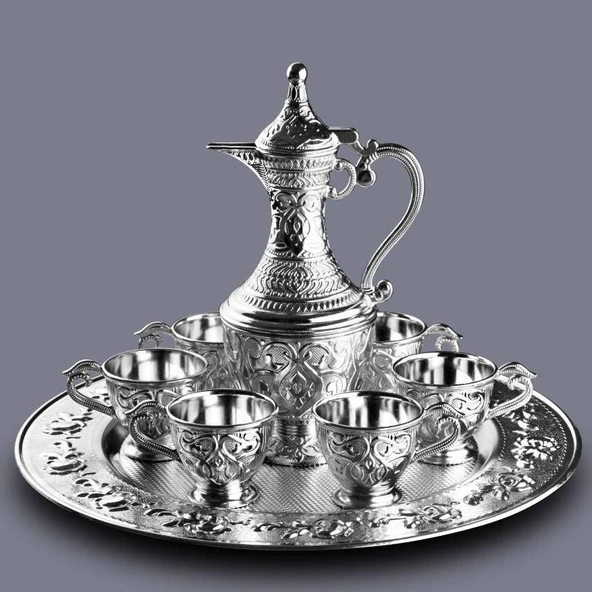 Safir 8 Parça Zemzem Takımı Gümüş Renk - Resim 2