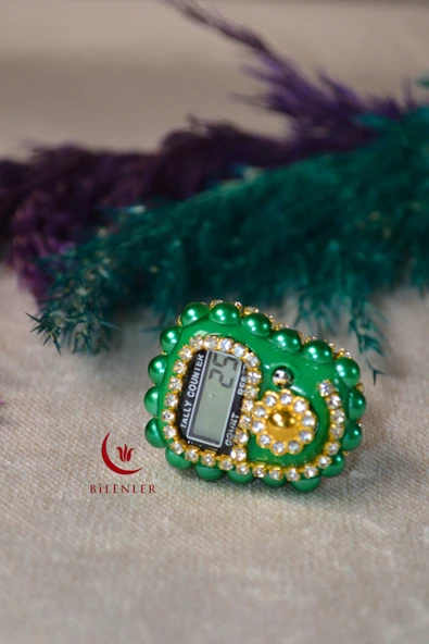 Boncuklu Taşlı Zikirmatik Yeşil - Resim 4
