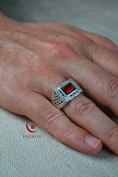 Erkek Motifli Taşlı Metal Yüzük Uzun Ömürlü, Şık Tasarım SiyahKahveKırmızı(40’lı kutu) - Resim 3