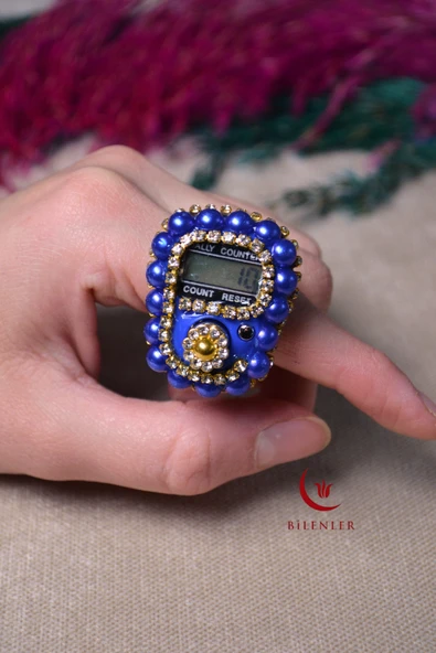 Boncuklu Taşlı Zikirmatik Lacivert ürün görseli