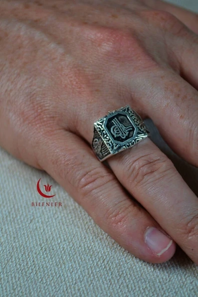 Erkek Tuğra Motifli Metal Yüzük Uzun Ömürlü, Şık Tasarım (40’lı kutu) ürün görseli