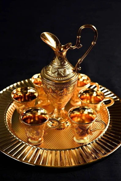 Hediyelik Sunumluk Lüks Altın Renkli Kaf Zemzem Takımı – 8 Parça - Resim 2