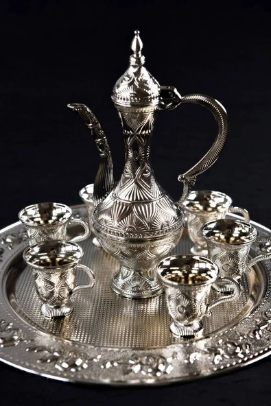 Hediyelik Sunumluk Gümüş Zemzem Takımı - 8 Parça - Resim 3