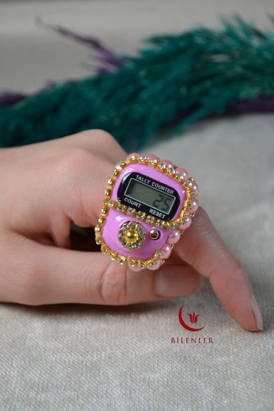 Boncuklu Taşlı Zikirmatik Pembe ürün görseli