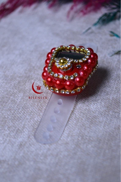 Boncuklu Taşlı Zikirmatik Kırmızı - Resim 4
