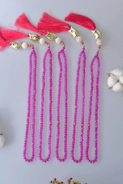 Laleli 99’lu Kristal Tesbih Pembe - Resim 5