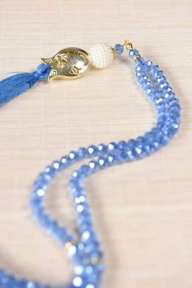 Laleli 99’lu Kristal Tesbih Bebe Mavisi - Resim 2
