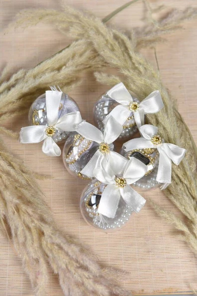 Hediyelik Mevlitlik Tesbih ve Zikirmatik Set 5 Adet Beyaz - Resim 3