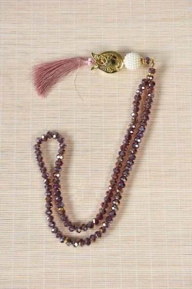 Laleli 99lu Kristal Tesbih Gül Kurusu - Resim 2