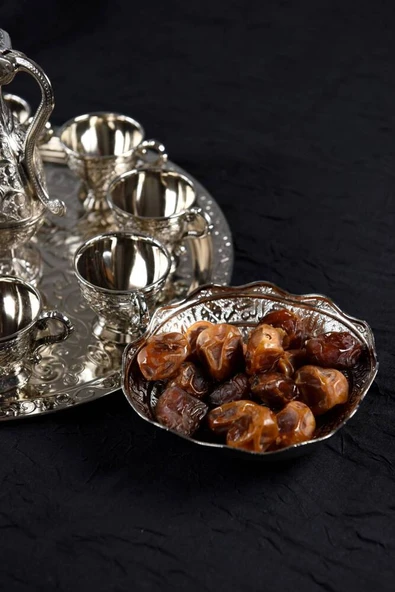 Hediyelik Sunumluk Osmanlı Motifli Gümüş Zemzem Takımı – 10 Parça Şık İkram Seti - Resim 5