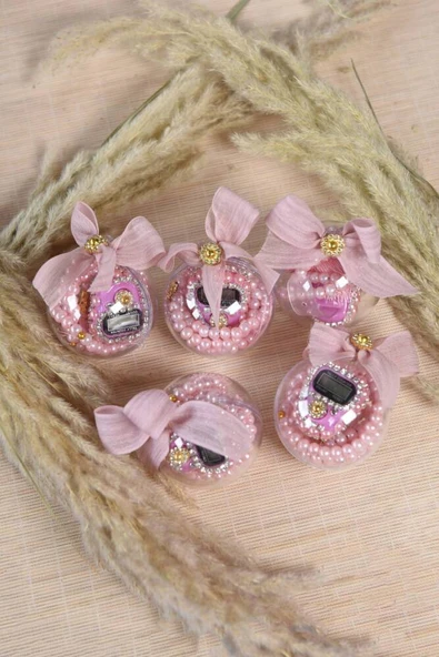 Hediyelik Mevlitlik Tesbih ve Zikirmatik Set 20 Adet Pembe - Resim 3