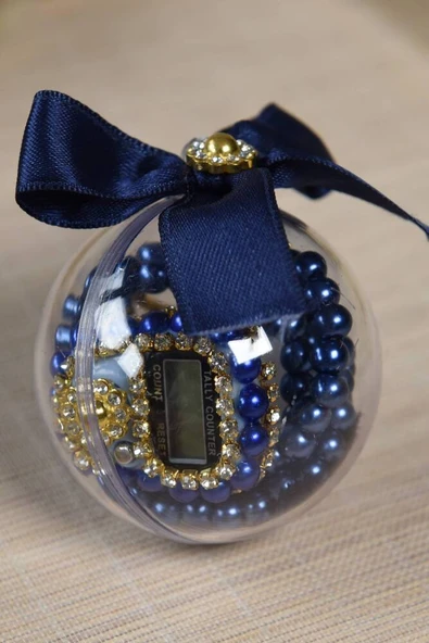 Hediyelik Mevlitlik Tesbih ve Zikirmatik Set 20 Adet Lacivert ürün görseli