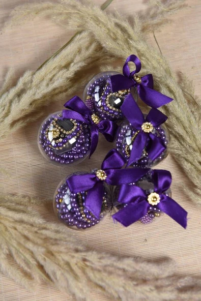 Hediyelik Mevlitlik Tesbih ve Zikirmatik Set 20 Adet Mor - Resim 3