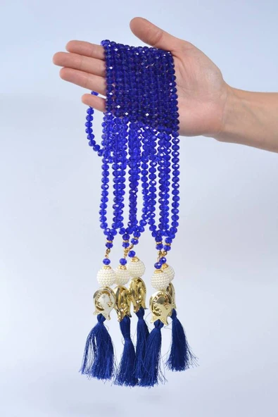 Laleli 99’lu Kristal Tesbih Lacivert ürün görseli