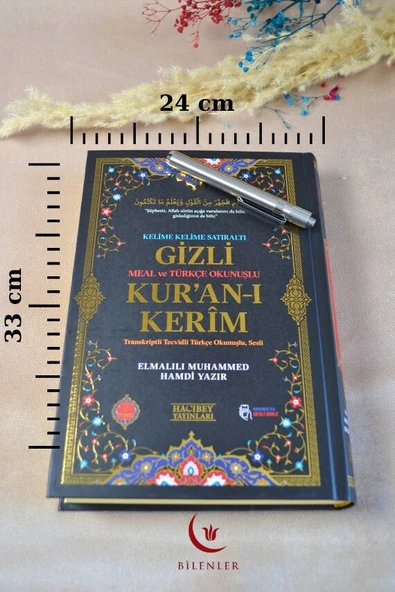Gizli Mealli ve Türkçe Okunuşlu Kuran-ı Kerim Camii Boy Siyah – Özel Işıklı Kalemli