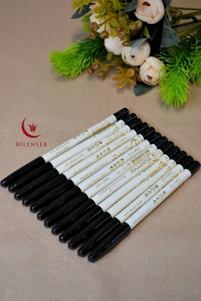 12’li Simli Siyah Göz Kalemi – Parlak Etkili, Hac ve Umre Hediyeliği - Resim 2