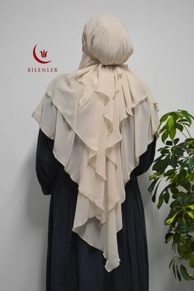 3 Katlı Şifon Sufle Bej (Pratik Şal) ürün görseli