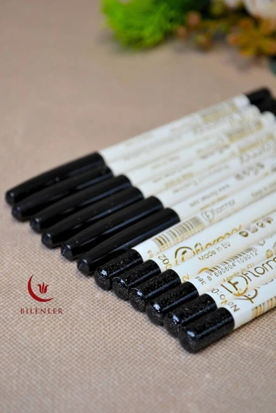 12’li Simli Siyah Göz Kalemi – Parlak Etkili, Hac ve Umre Hediyeliği - Resim 3