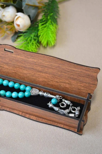 Firuze Taşlı 33’lü Erkek Tesbih – Doğal Taş, Özel Kutulu - Resim 4