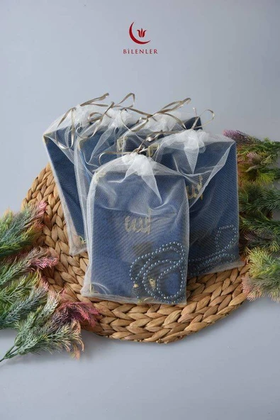 Kadife Yasin Tül Keseli Tesbihli 128 Sayfa Lacivert Renk 10 Adet ürün görseli