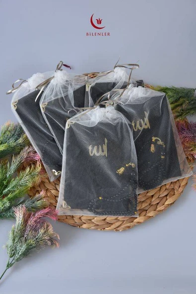 Kadife Yasin Tül Keseli Tesbihli 128 Sayfa Siyah Renk 10 Adet ürün görseli