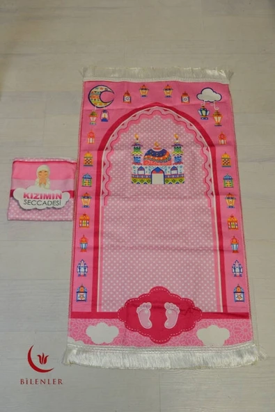 Kızımın Seccadesi – Çantalı Kız Çocuk Seccadesi(Pembe)