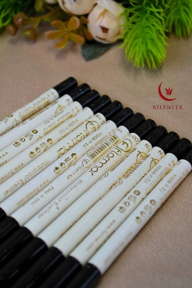 12’li Simli Siyah Göz Kalemi – Parlak Etkili, Hac ve Umre Hediyeliği - Resim 4