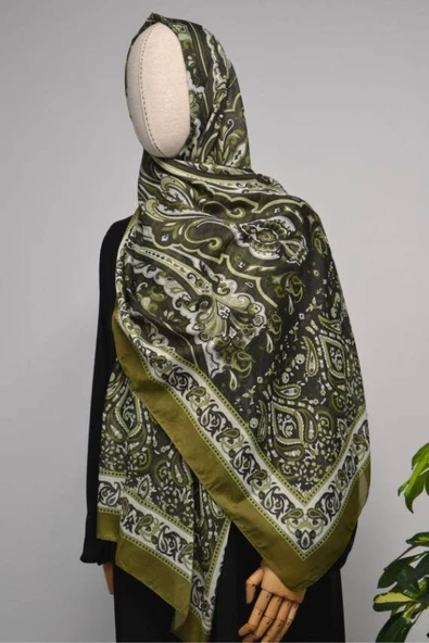 Etnik Desenli Pamuklu Şal Yeşil ürün görseli