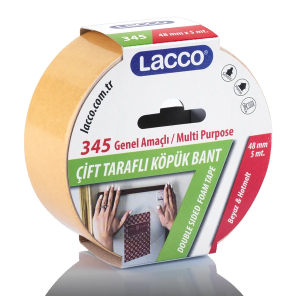Lacco Çift Taraflı Köpük Bant 48Mmx5M  |  345