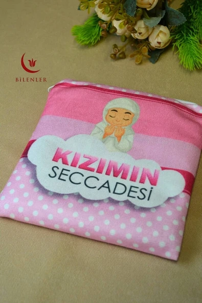 Kızımın Seccadesi – Çantalı Kız Çocuk Seccadesi(Pembe) - Resim 5