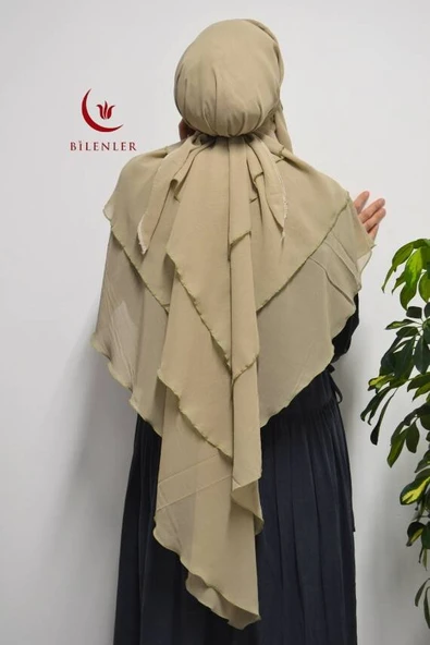 3 Katlı Şifon Sufle Vizon (Pratik Şal) ürün görseli