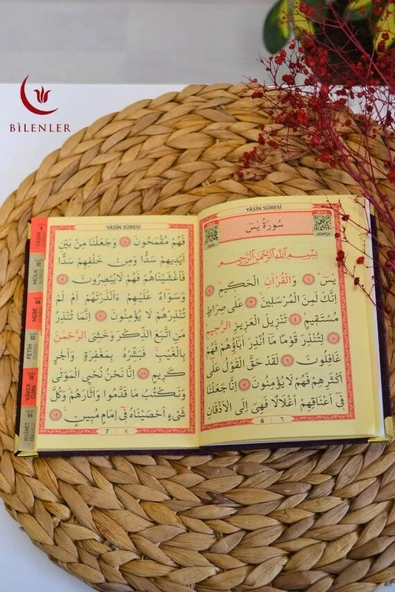 Kadife Yasin Tül Keseli Tesbihli 128 Sayfa Mor Renk 10 Adet - Resim 6